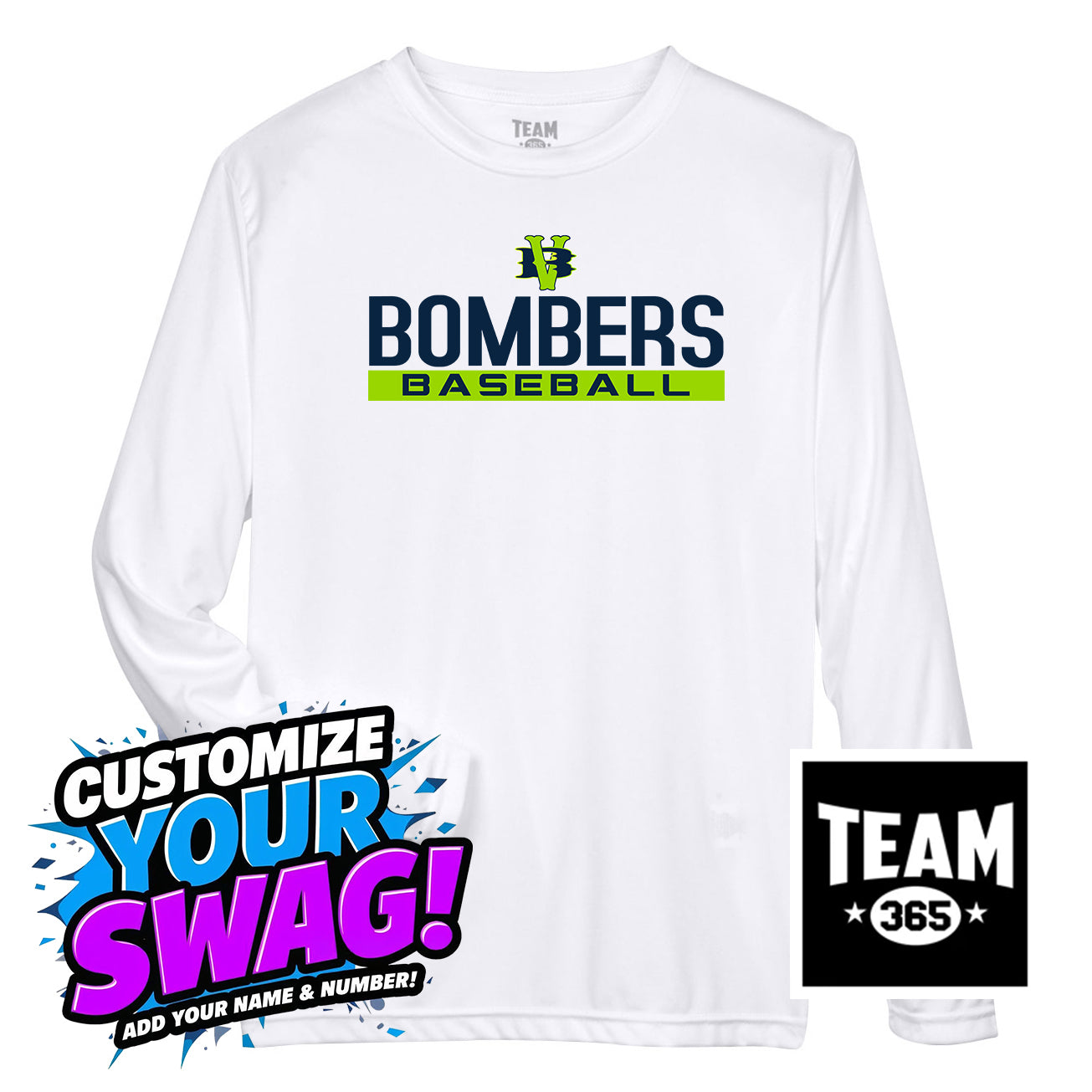 Team 365 Youth & Men's Zone Performance Long-Sleeve T-Shirt - VB Bombers Baseball