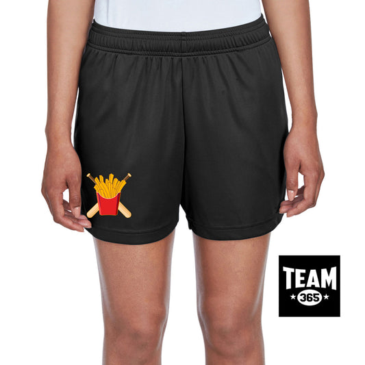Team 365 TT11SHW Women's Zone Performance Short - Team Rally Fries Baseball