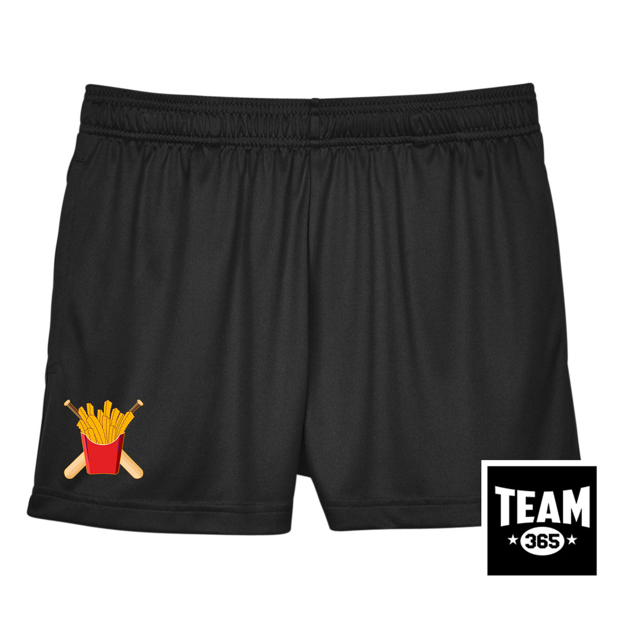 Team 365 TT11SHW Women's Zone Performance Short - Team Rally Fries Baseball
