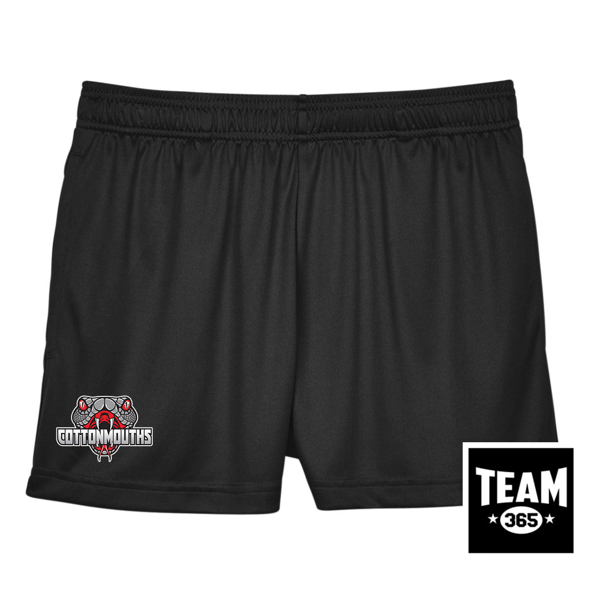 Team 365 TT11SHW Women's Zone Performance Short - Black Creek Cottonmouths