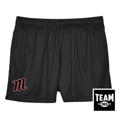 Team 365 TT11SHW Women's Zone Performance Short - SYA Mets "M" Logo