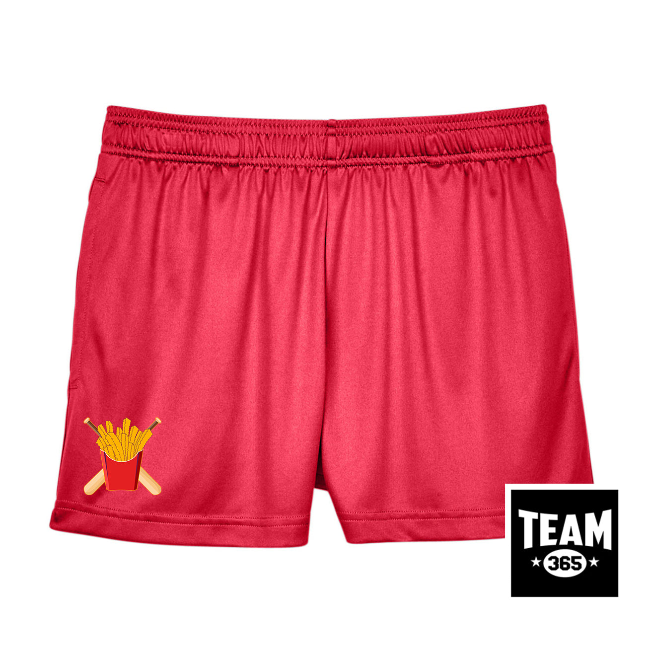 Team 365 TT11SHW Women's Zone Performance Short - Team Rally Fries Baseball