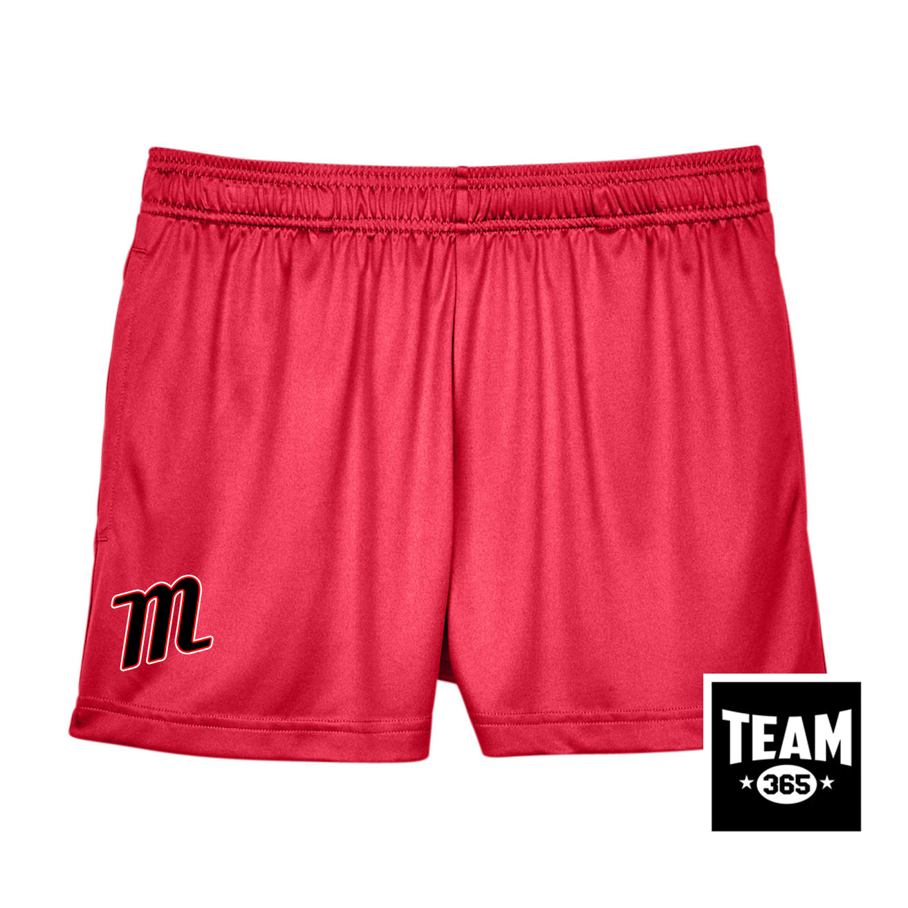 Team 365 TT11SHW Women's Zone Performance Short - SYA Mets "M" Logo