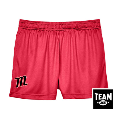 Team 365 TT11SHW Women's Zone Performance Short - SYA Mets "M" Logo