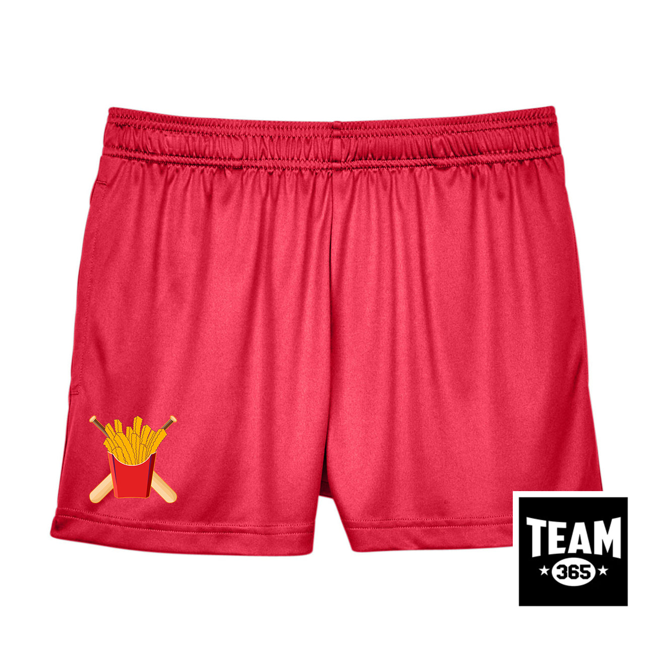 Team 365 TT11SHW Women's Zone Performance Short - Team Rally Fries Baseball