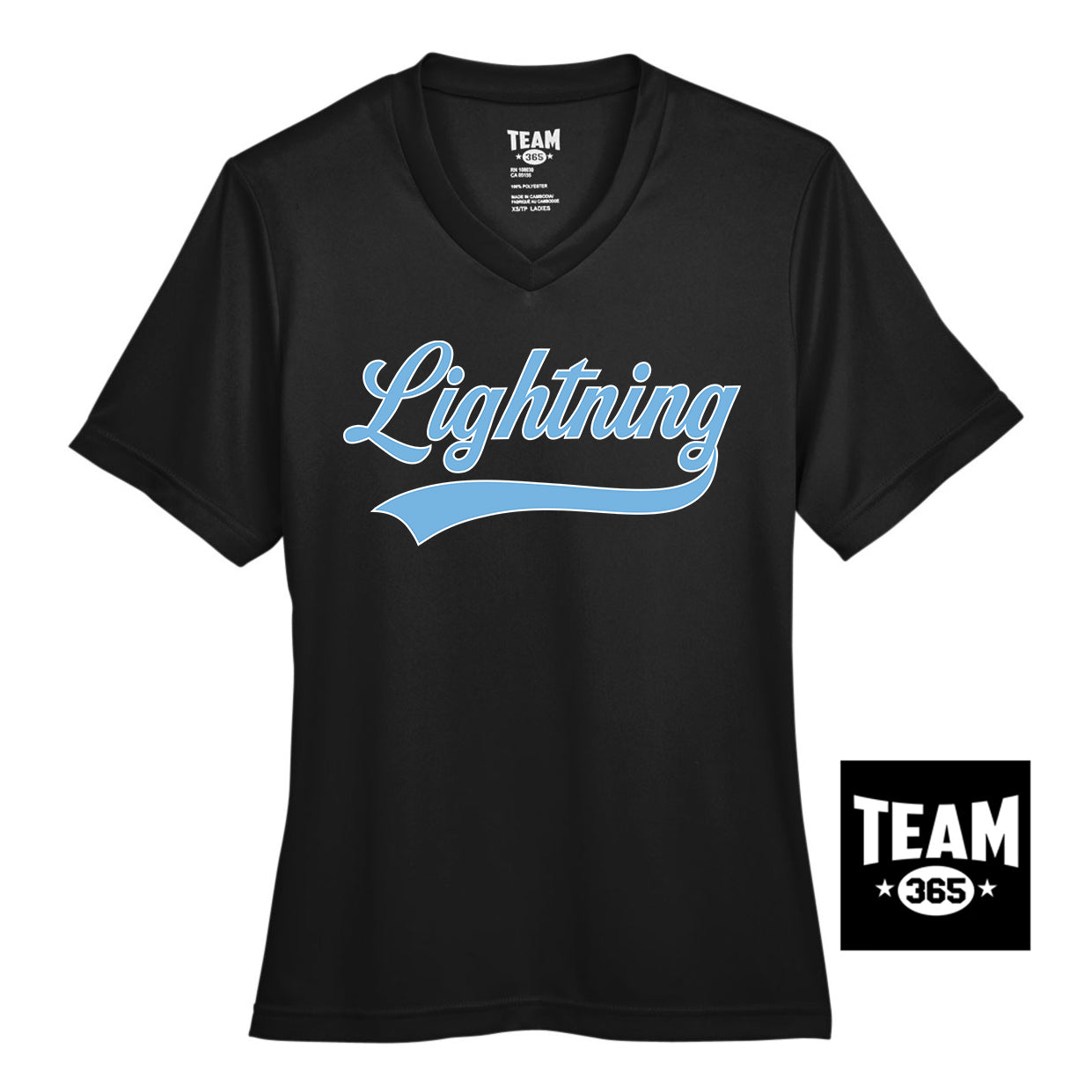 Team 365 TT11W Women's Zone Performance T-Shirt - Lightning Baseball