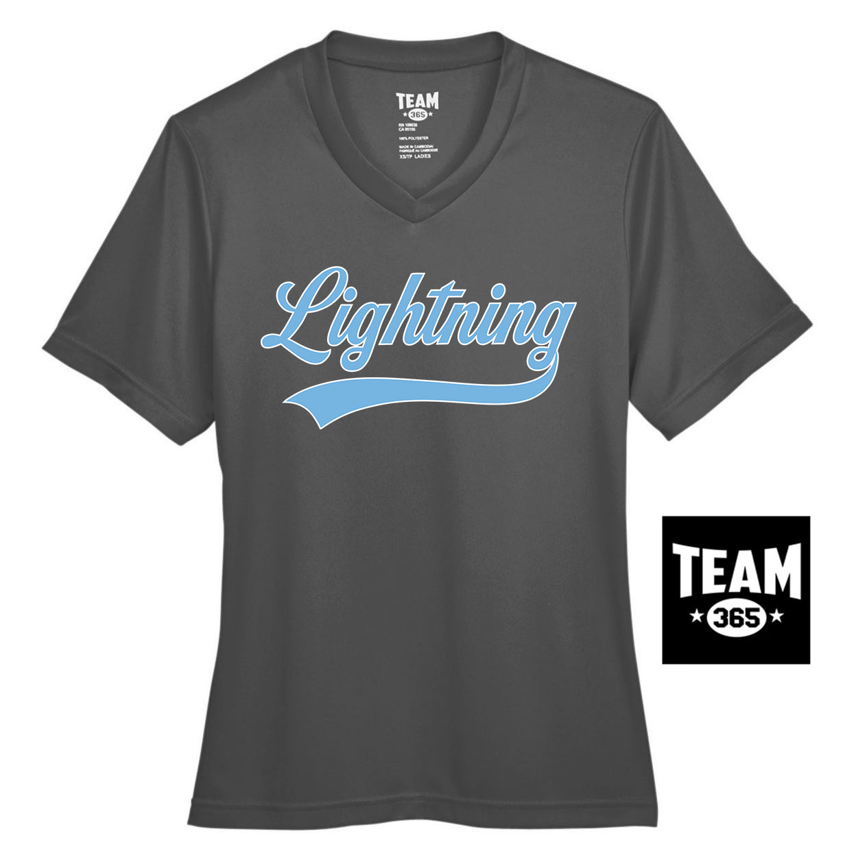 Team 365 TT11W Women's Zone Performance T-Shirt - Lightning Baseball