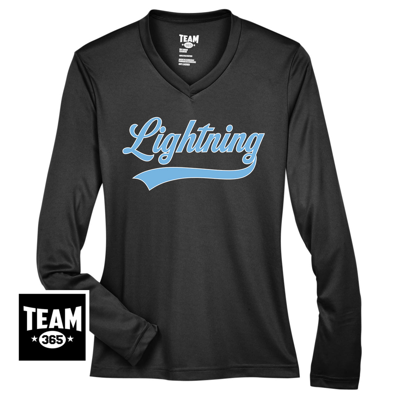 Team 365 TT11WL Women's Zone Performance Long-Sleeve T-Shirt - Lightning Baseball