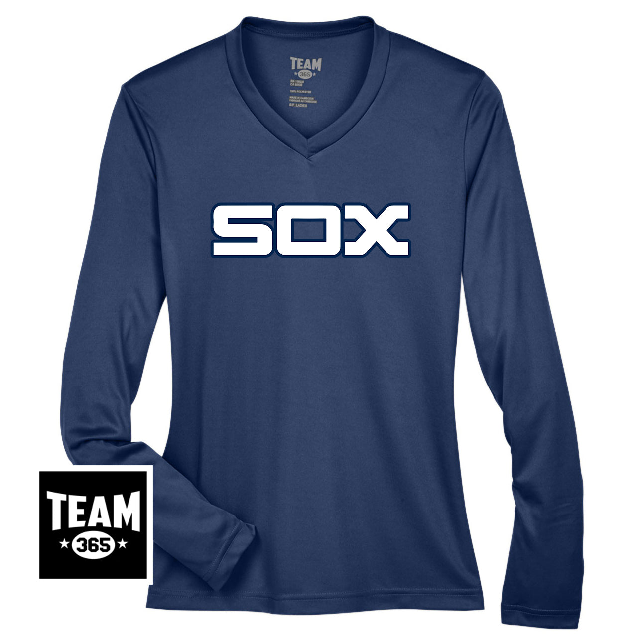 Team 365 TT11WL Women's Zone Performance Long-Sleeve T-Shirt - Blue Sox