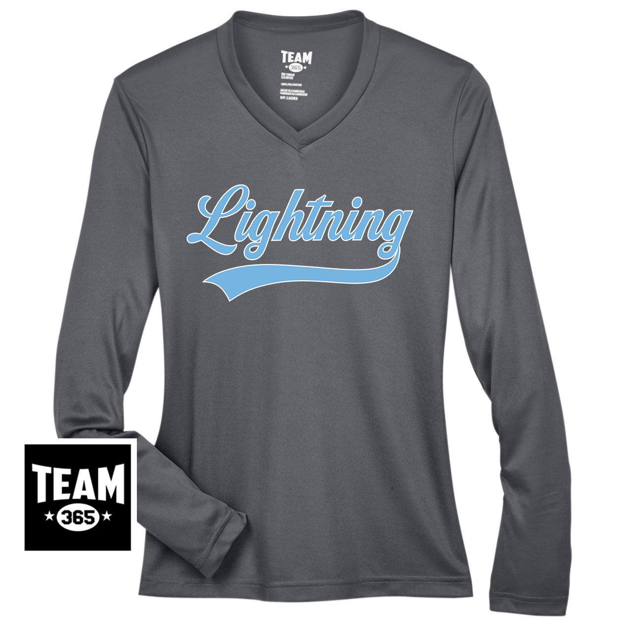 Team 365 TT11WL Women's Zone Performance Long-Sleeve T-Shirt - Lightning Baseball
