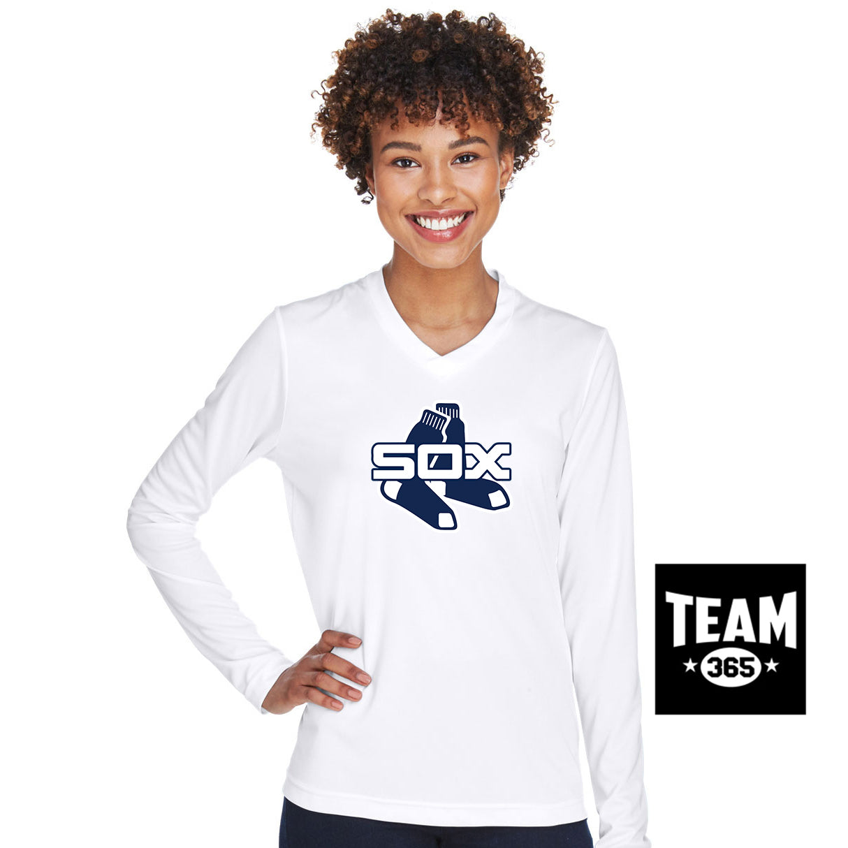 Team 365 TT11WL Women's Zone Performance Long-Sleeve T-Shirt - Blue Sox