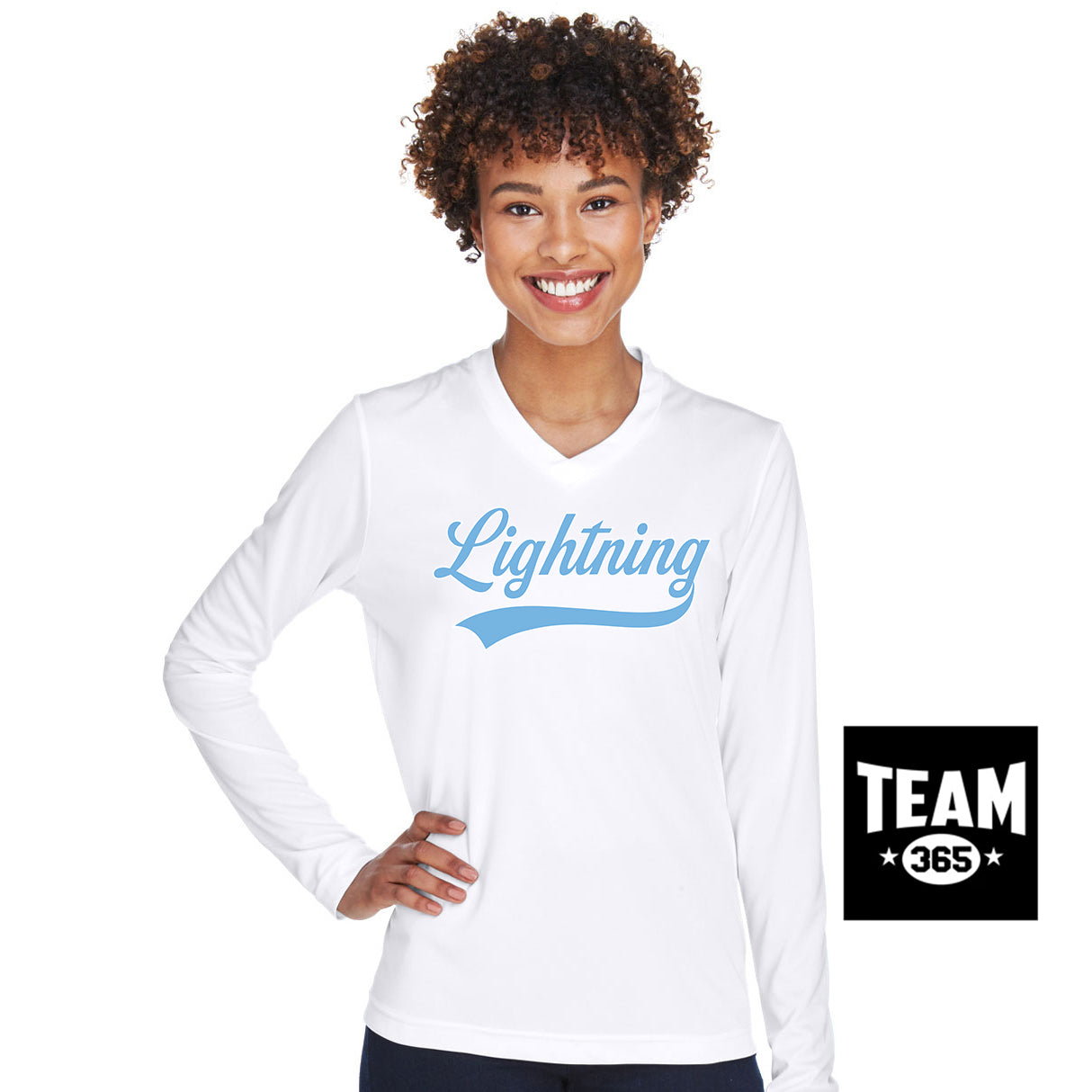 Team 365 TT11WL Women's Zone Performance Long-Sleeve T-Shirt - Lightning Baseball