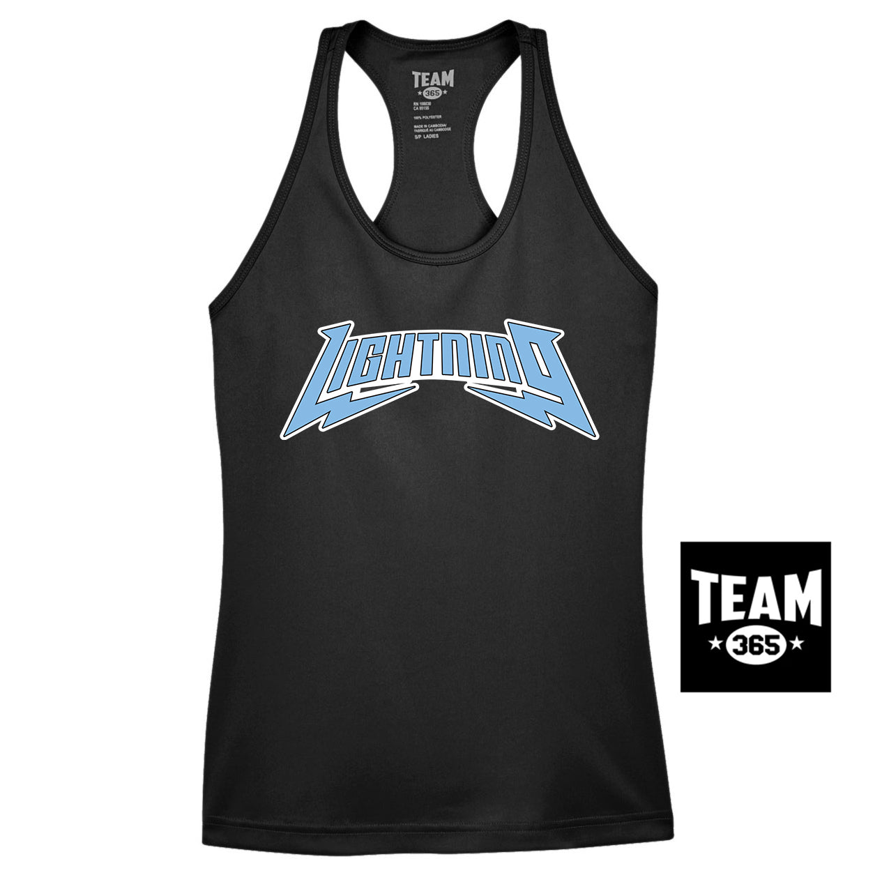 Team 365 TT11WRC Women's Zone Performance Racerback Tank - Lightning Baseball