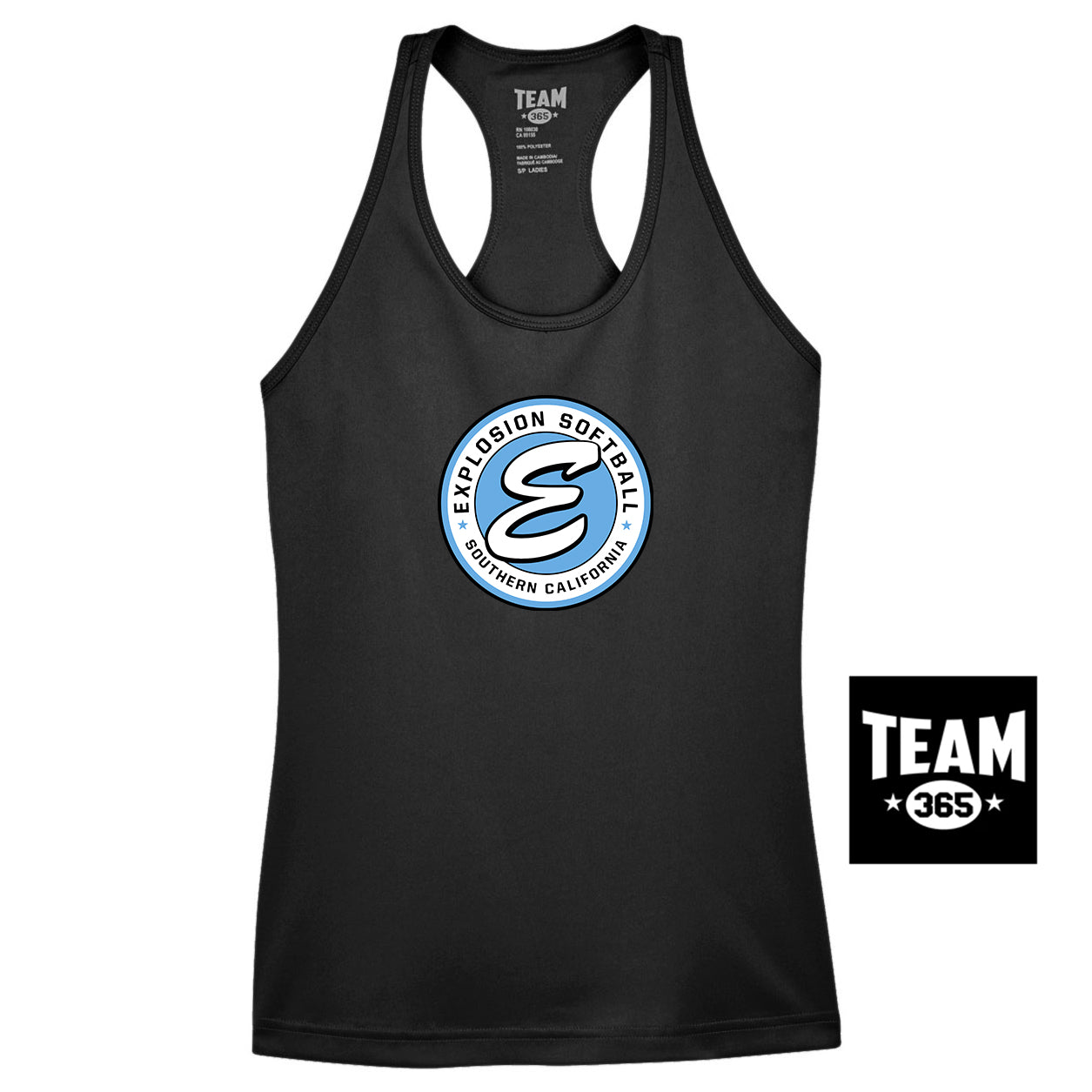 Team 365 TT11WRC Women's Zone Performance Racerback Tank - Explosion Softball