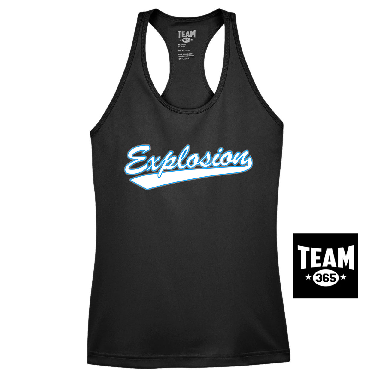 Team 365 TT11WRC Women's Zone Performance Racerback Tank - Explosion Softball