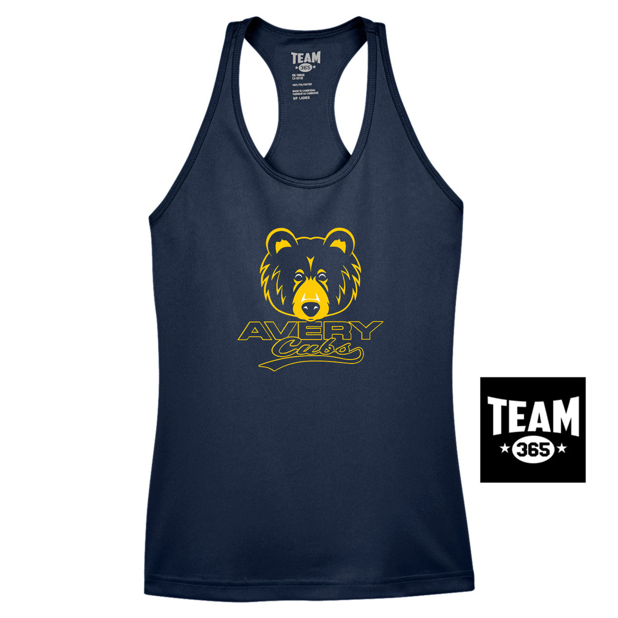 Team 365 TT11WRC Women's Zone Performance Racerback Tank - Avery Cubs
