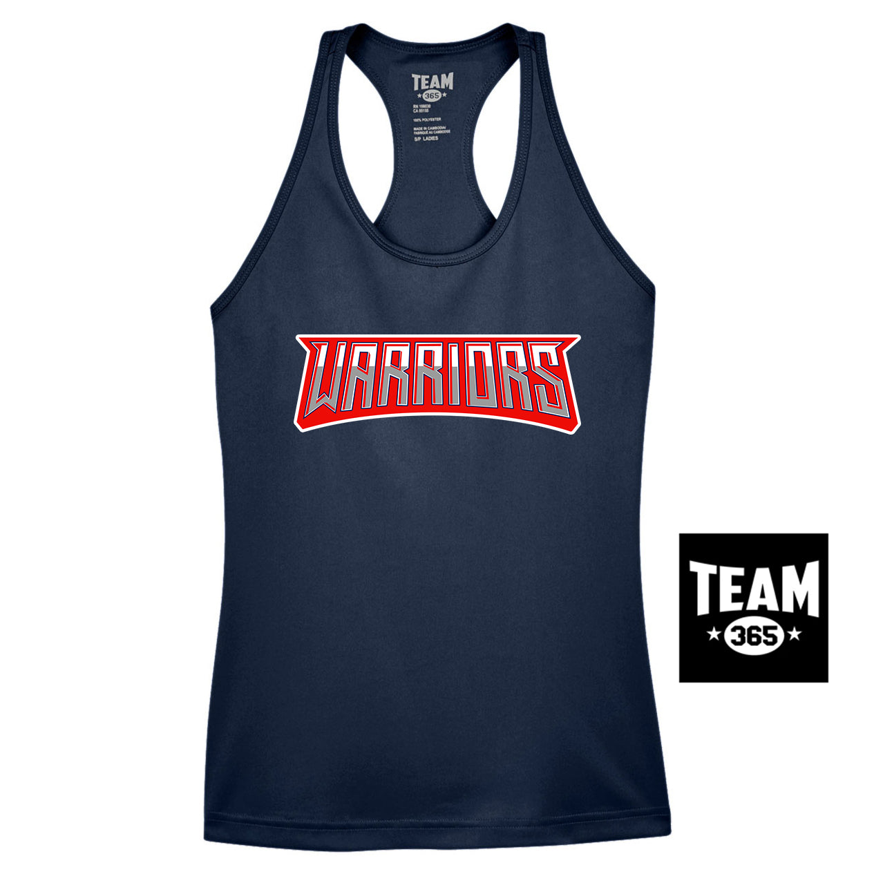 Team 365 TT11WRC Women's Zone Performance Racerback Tank - Tampa Warriors Baseball