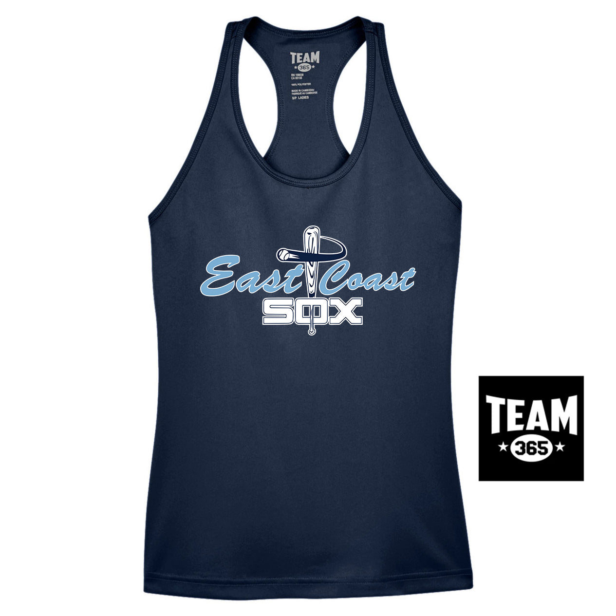 Team 365 TT11WRC Women's Zone Performance Racerback Tank - East Coast Sox