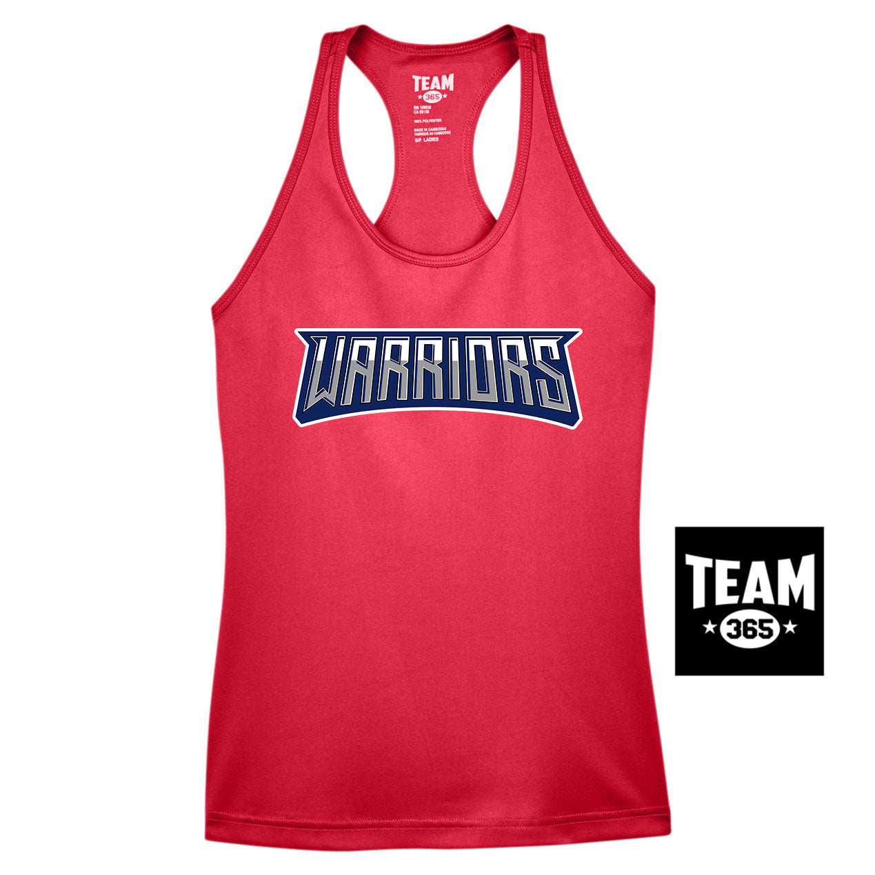 Team 365 TT11WRC Women's Zone Performance Racerback Tank - Tampa Warriors Baseball