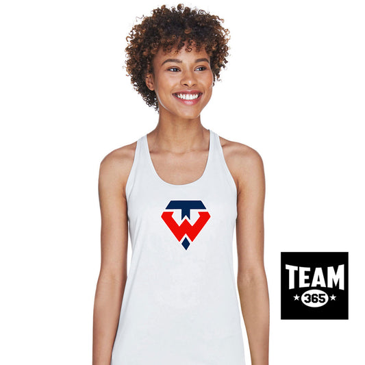 Team 365 TT11WRC Women's Zone Performance Racerback Tank - Tampa Warriors Baseball