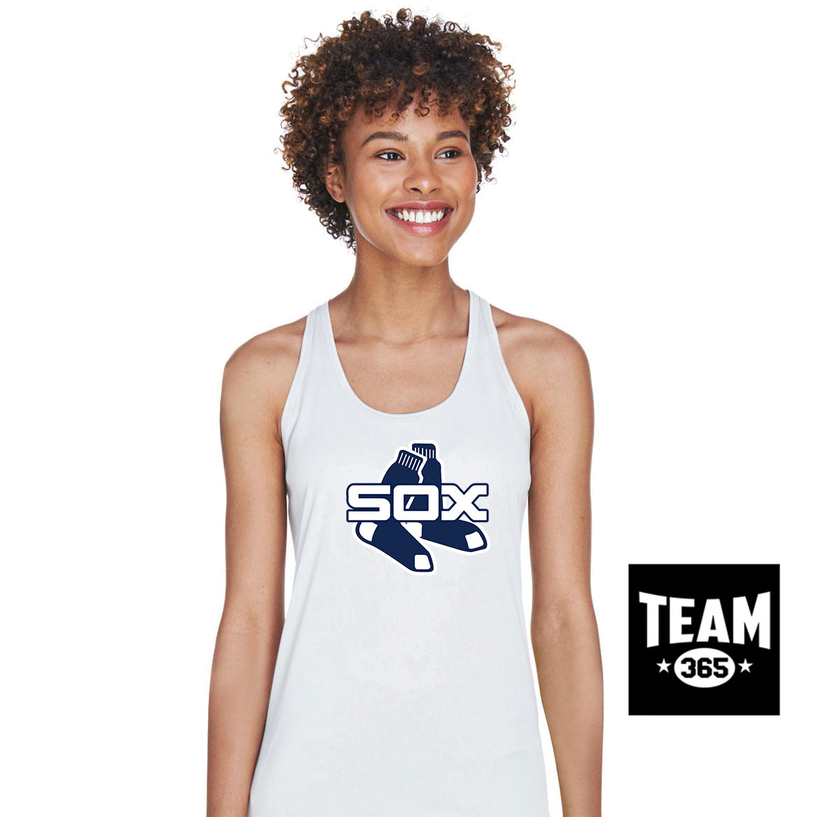 Team 365 TT11WRC Women's Zone Performance Racerback Tank - Blue Sox