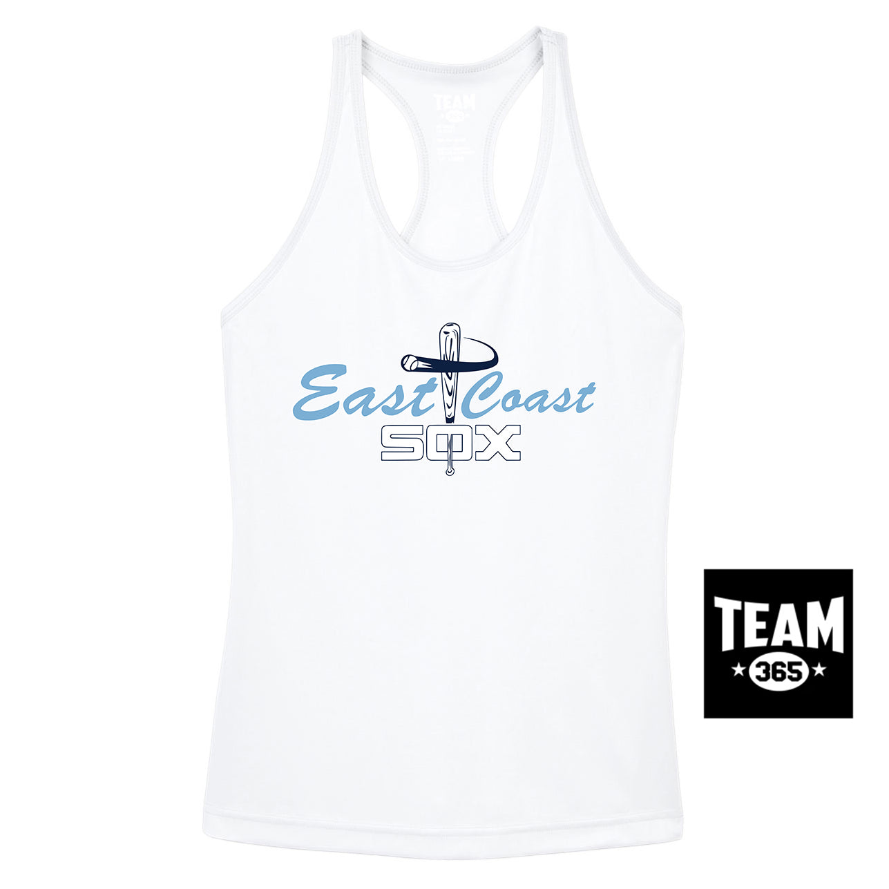 Team 365 TT11WRC Women's Zone Performance Racerback Tank - East Coast Sox