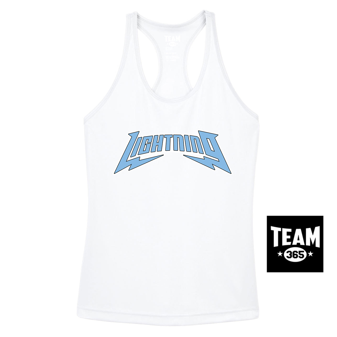 Team 365 TT11WRC Women's Zone Performance Racerback Tank - Lightning Baseball