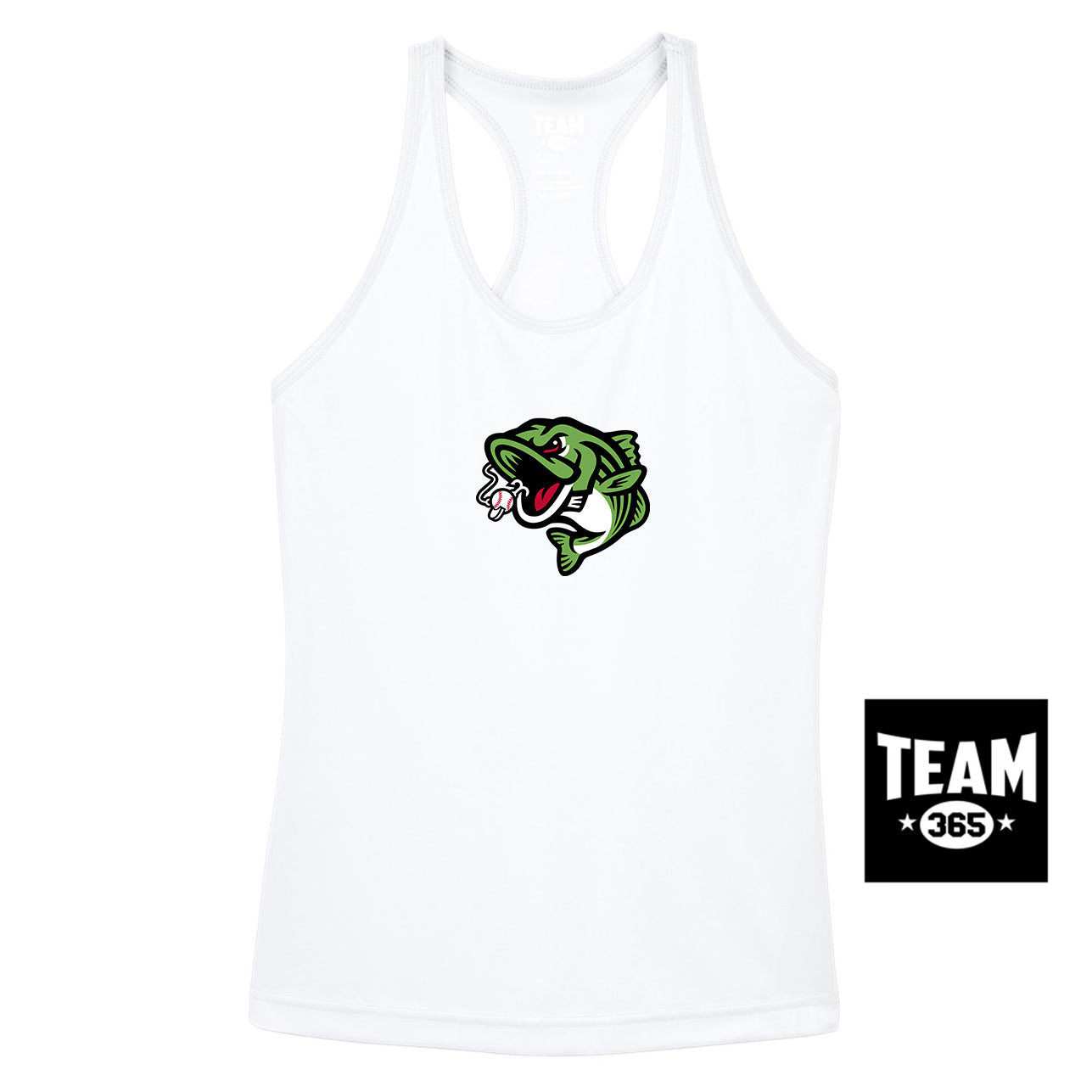 Team 365 TT11WRC Women's Zone Performance Racerback Tank - RBA Stripers Baseball