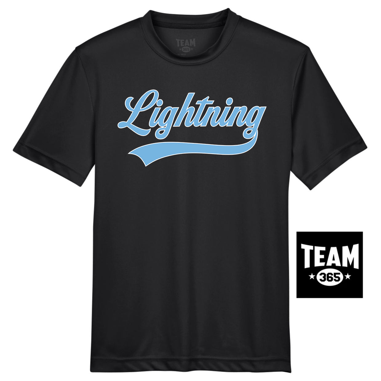 Team 365 TT11Y Youth Zone Performance T-Shirt - Lightning Baseball
