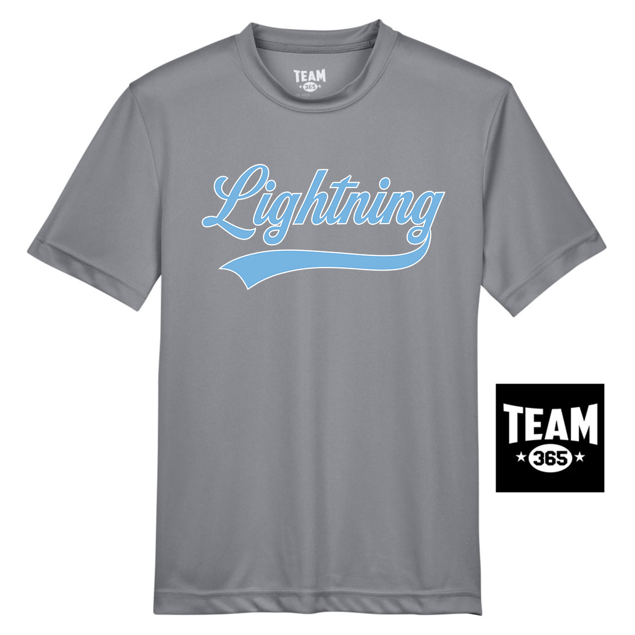 Team 365 TT11Y Youth Zone Performance T-Shirt - Lightning Baseball