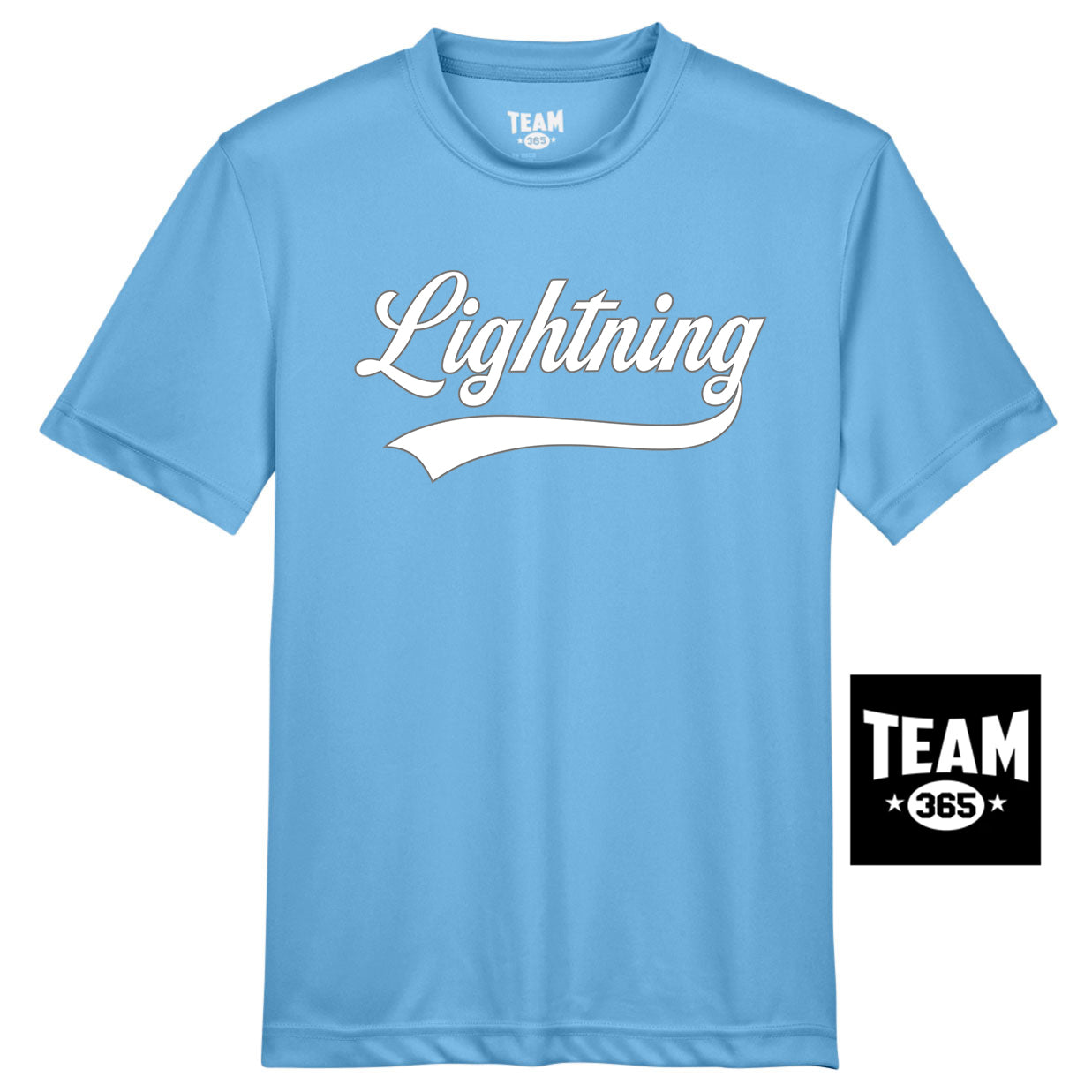 Team 365 TT11Y Youth Zone Performance T-Shirt - Lightning Baseball