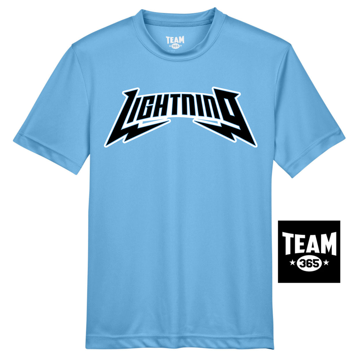 Team 365 TT11Y Youth Zone Performance T-Shirt - Lightning Baseball