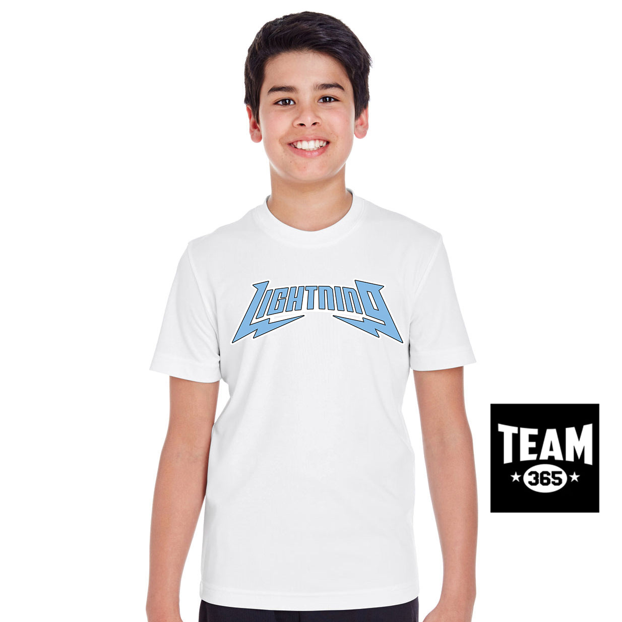 Team 365 TT11Y Youth Zone Performance T-Shirt - Lightning Baseball