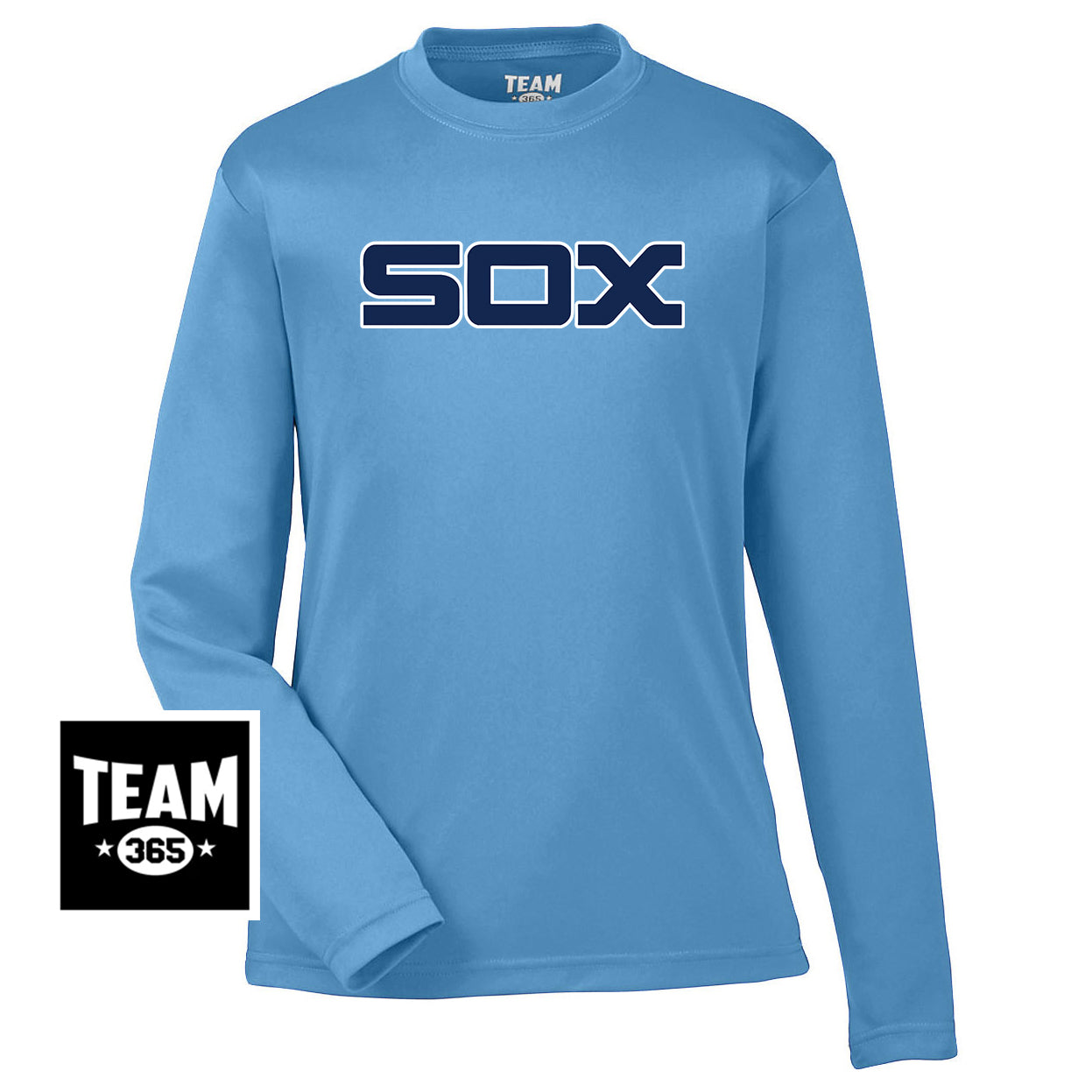 Team 365 TT11YL Youth Zone Performance Long-Sleeve T-Shirt - Blue Sox