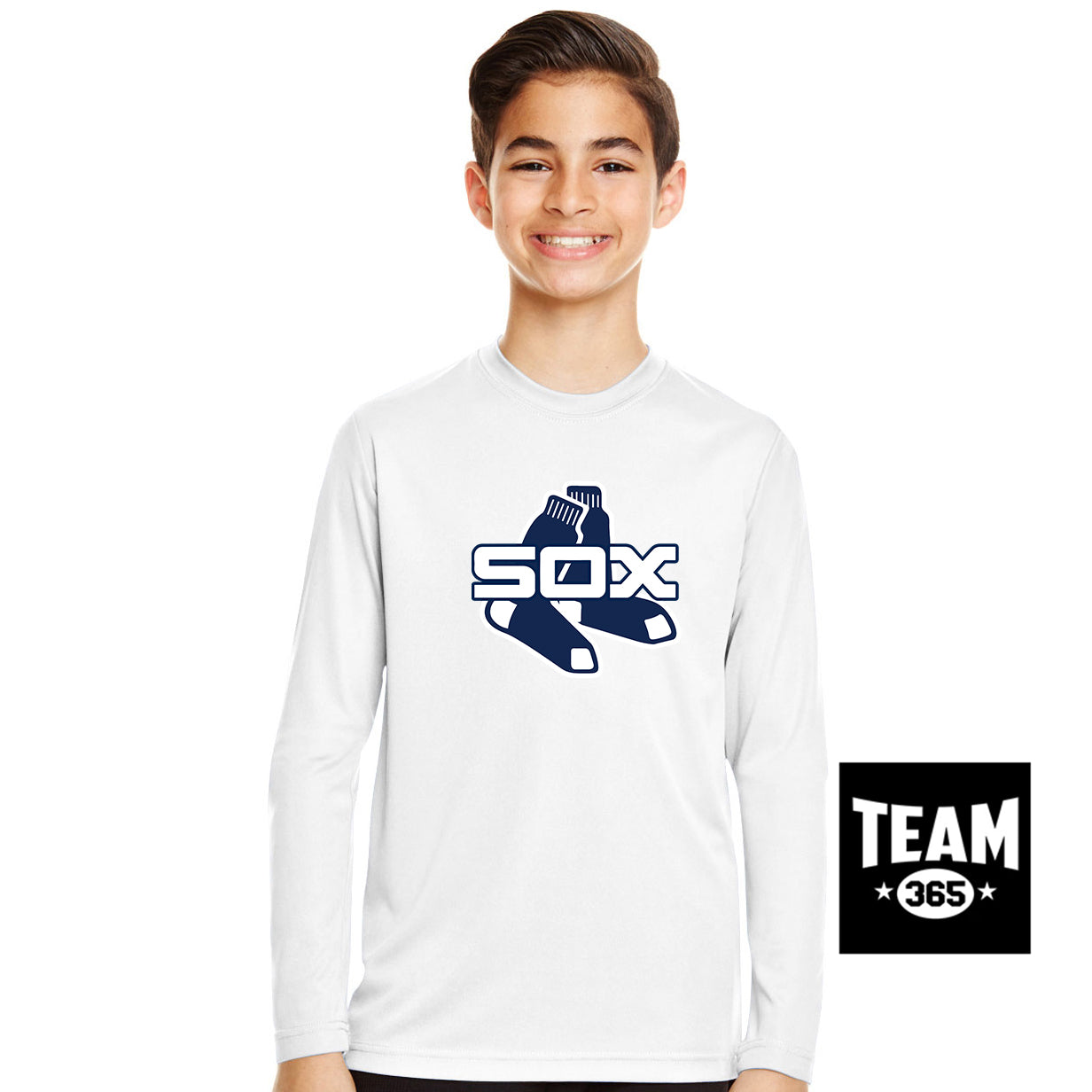 Team 365 TT11YL Youth Zone Performance Long-Sleeve T-Shirt - Blue Sox