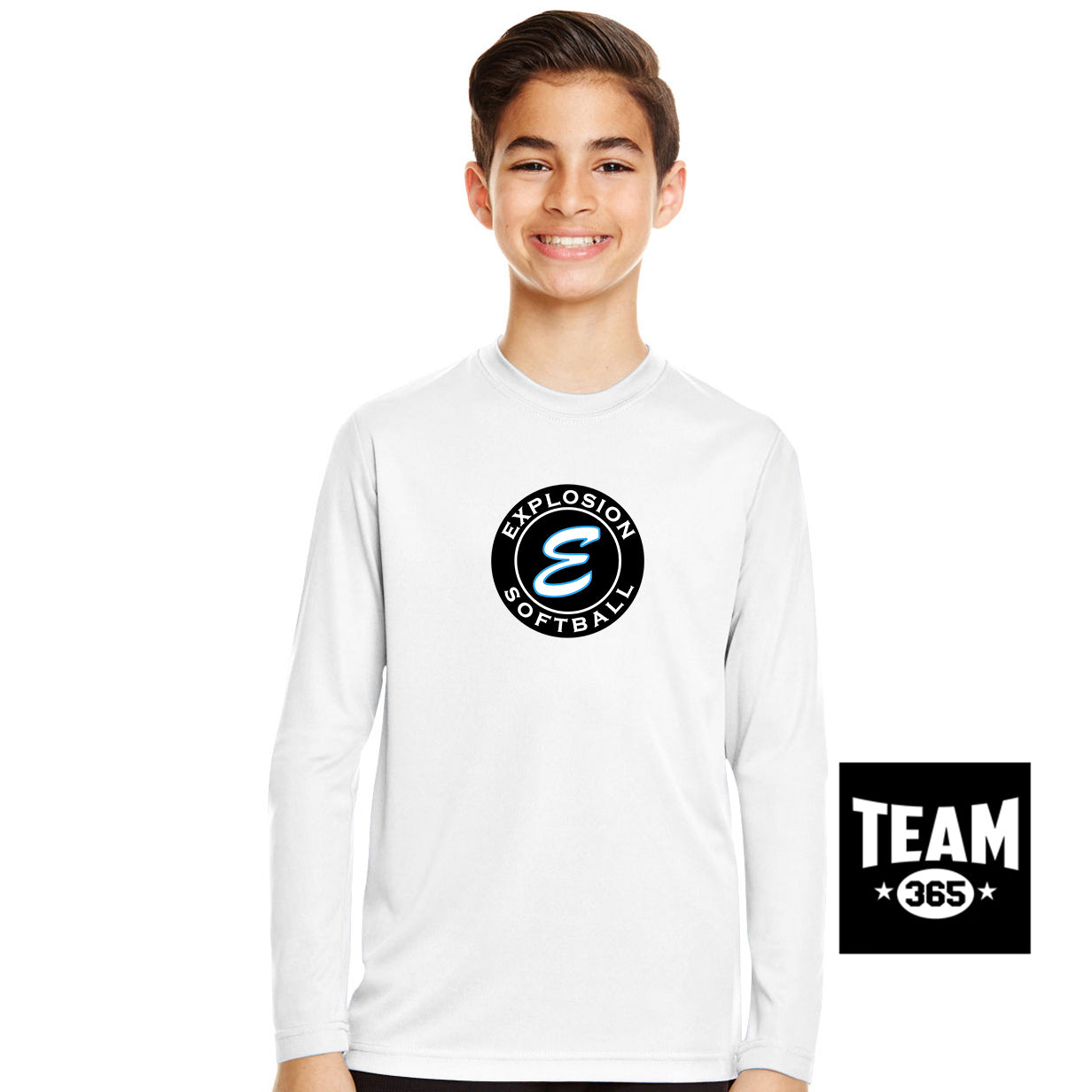 Team 365 TT11YL Youth Zone Performance Long-Sleeve T-Shirt - Explosion Softball