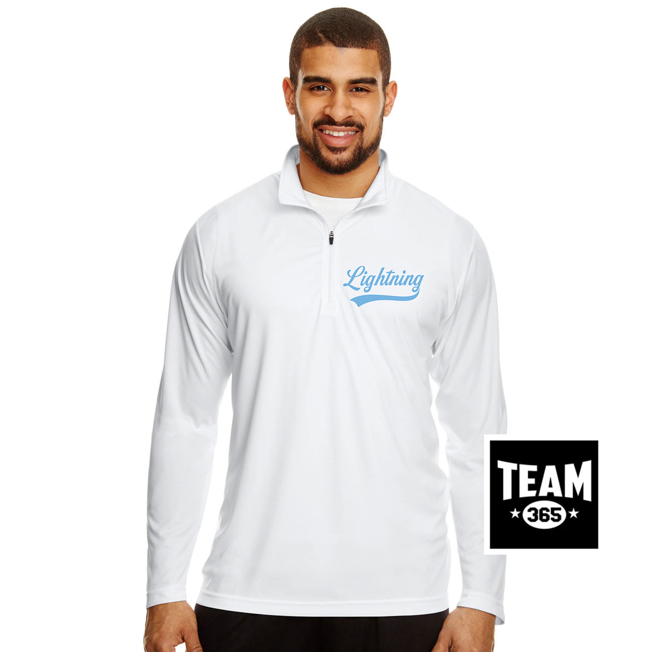 Team 365 TT31 Men's Zone Performance Quarter-Zip - Lightning Baseball