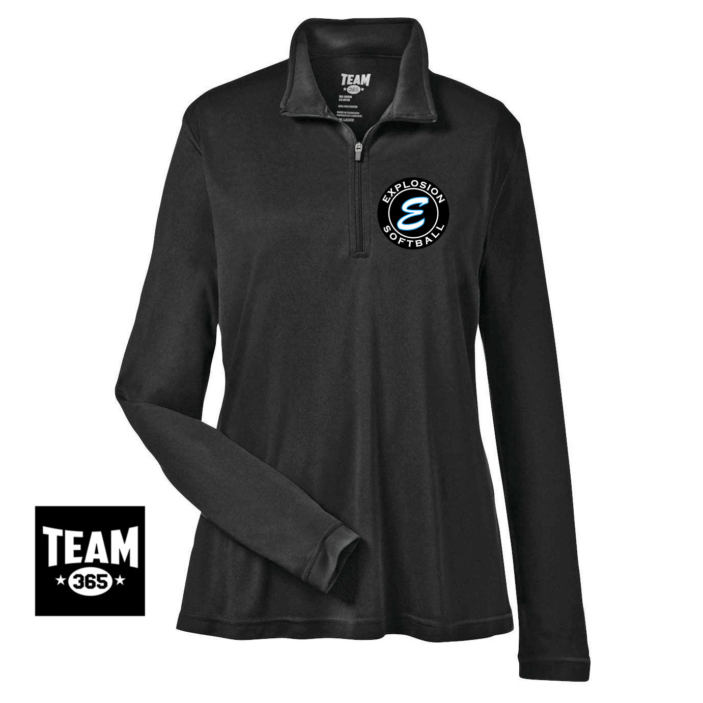 Team 365 TT31W Women's Zone Performance Quarter-Zip - Explosion Softball