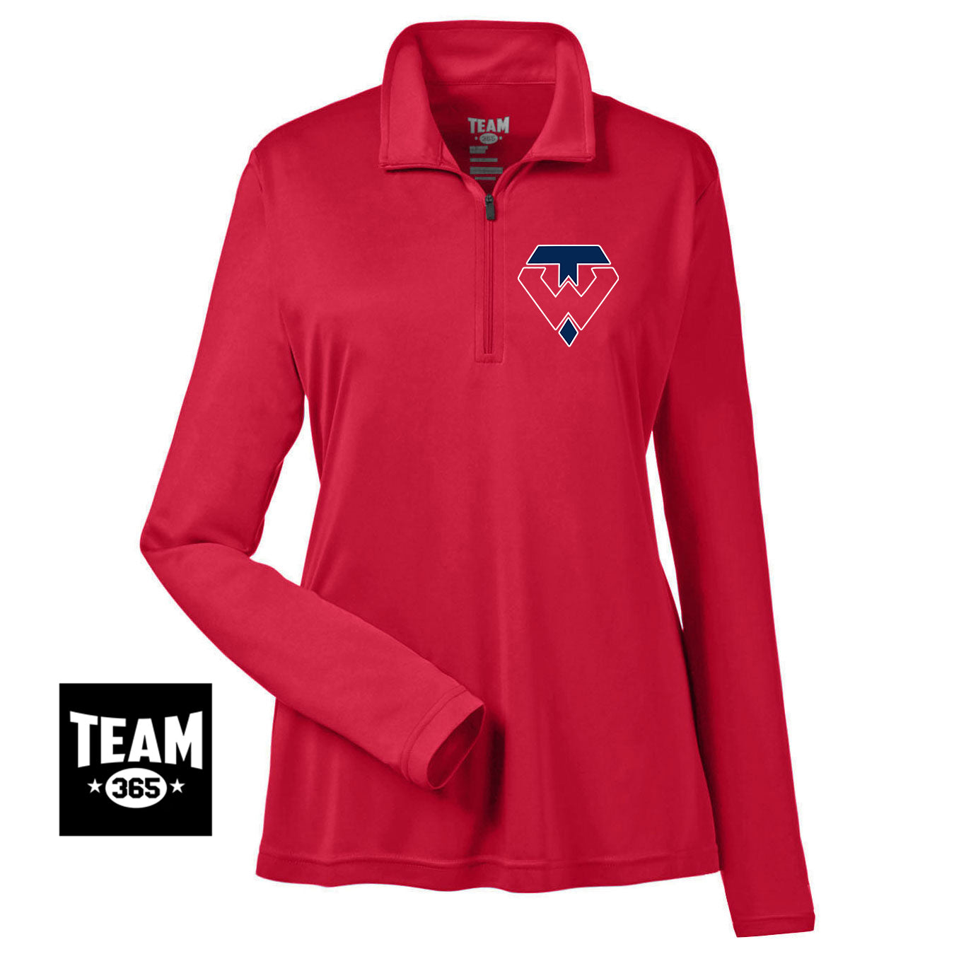 Team 365 TT31W Women's Zone Performance Quarter-Zip - Tampa Warriors Baseball