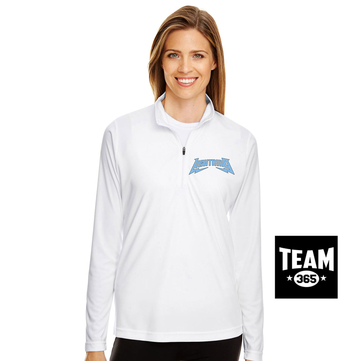Team 365 TT31W Women's Zone Performance Quarter-Zip - Lightning Baseball