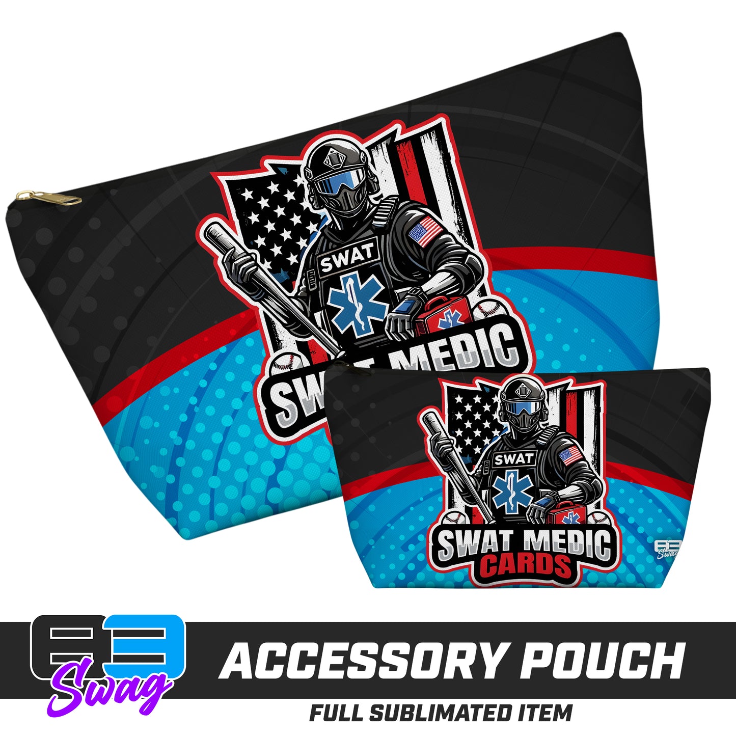 CUSTOM - 7"x12" Accessory Pouch w T-bottom - Swat Medic Cards