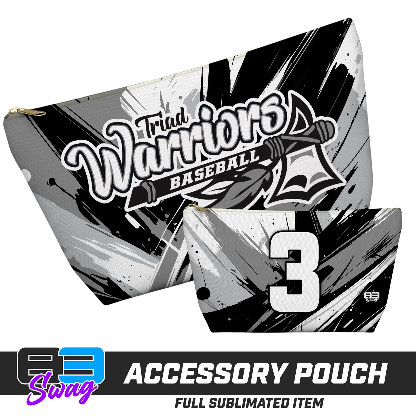 7"x12" Accessory Pouch w T-bottom - Triad Warriors Baseball