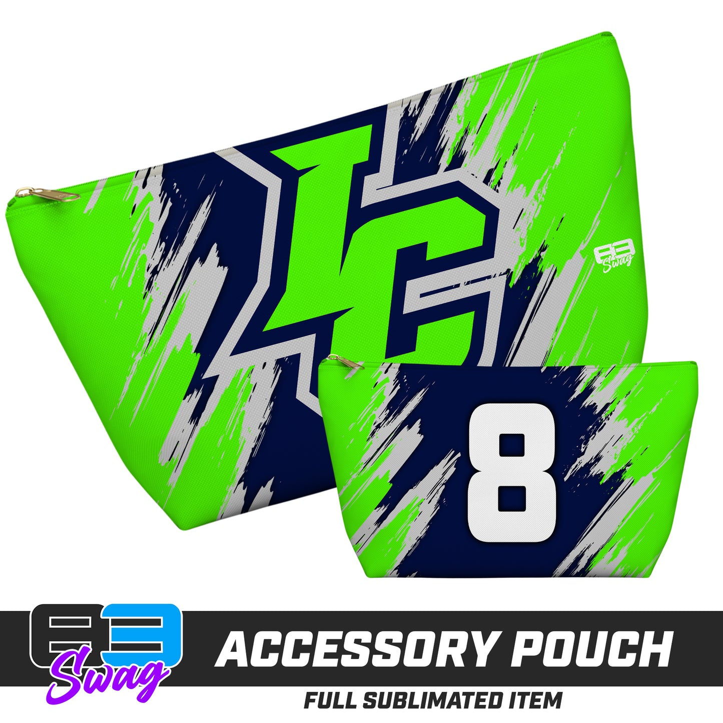 7"x12" Accessory Pouch w T-bottom - Indy Clutch Baseball