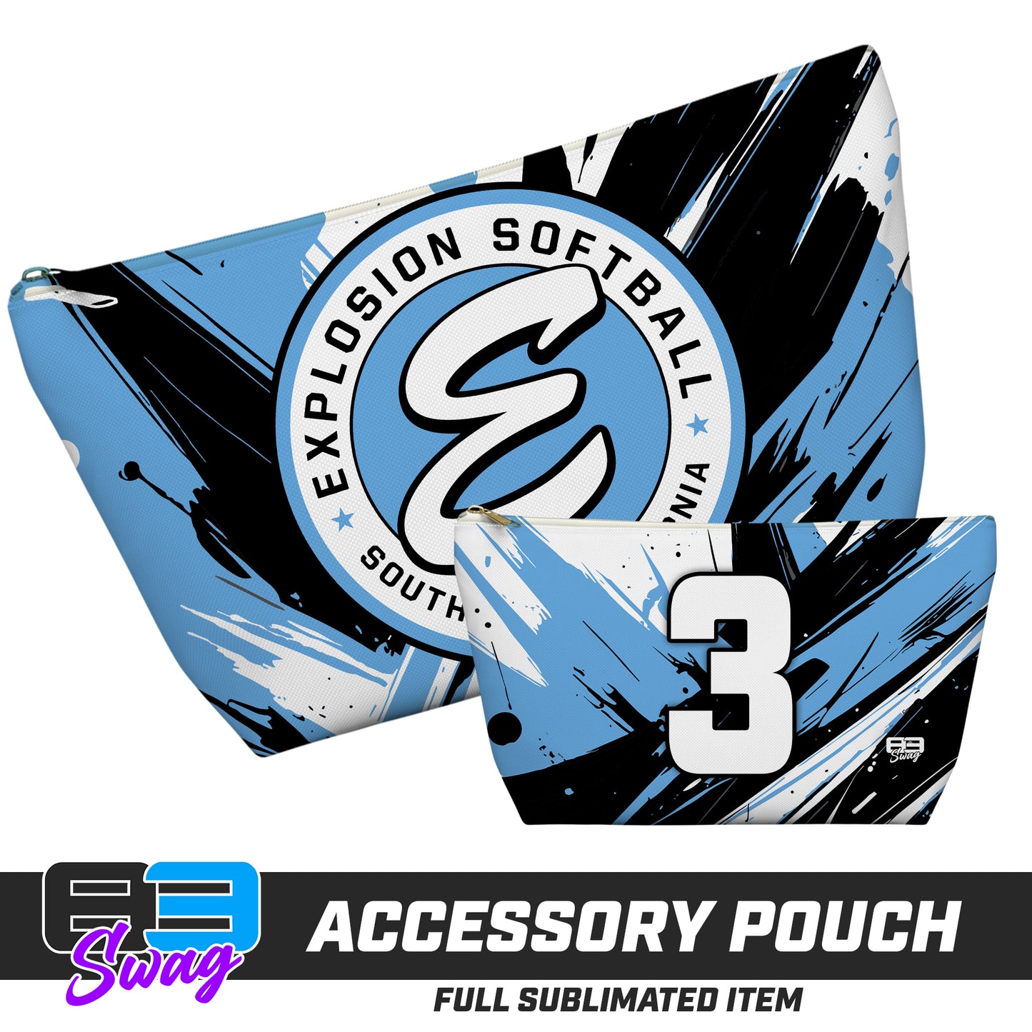 7"x12" Accessory Pouch w T-bottom - Explosion Softball