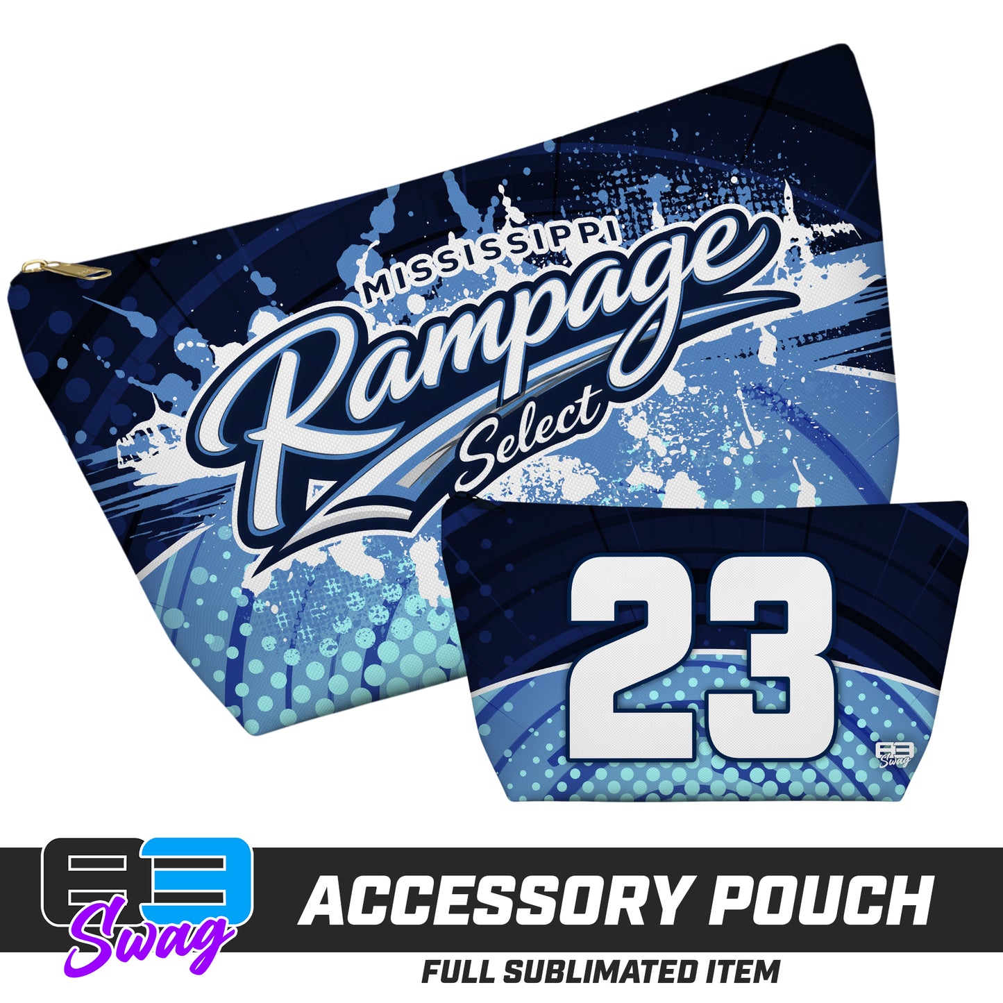 CUSTOM - 7"x12" Accessory Pouch w T-bottom - Mississippi Rampage Select Softball