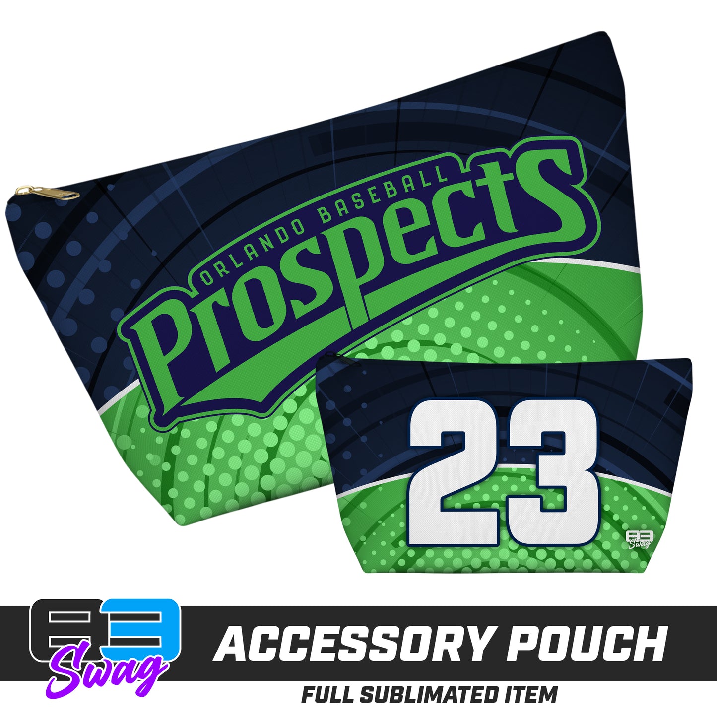 CUSTOM - 7"x12" Accessory Pouch w T-bottom - Orlando Baseball Prospects - OBP
