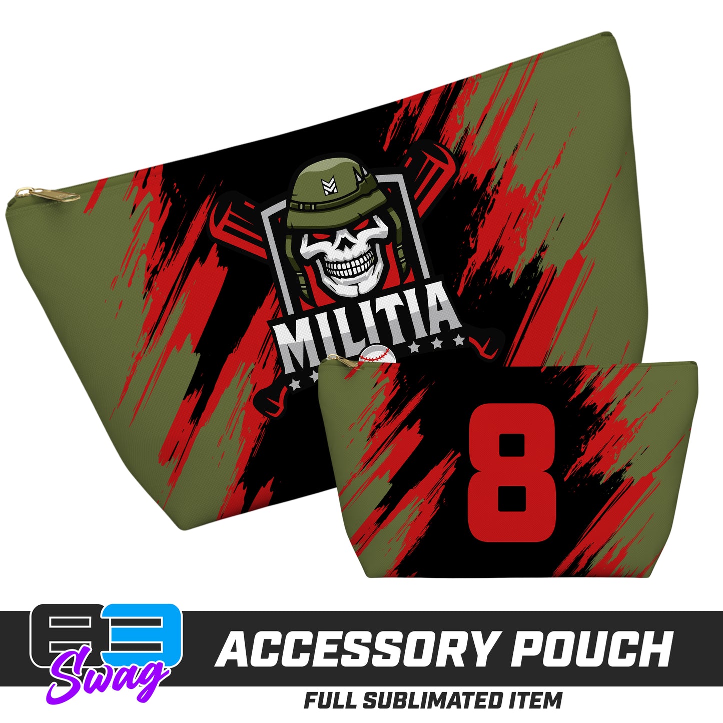 7"x12" Accessory Pouch w T-bottom - Militia Baseball