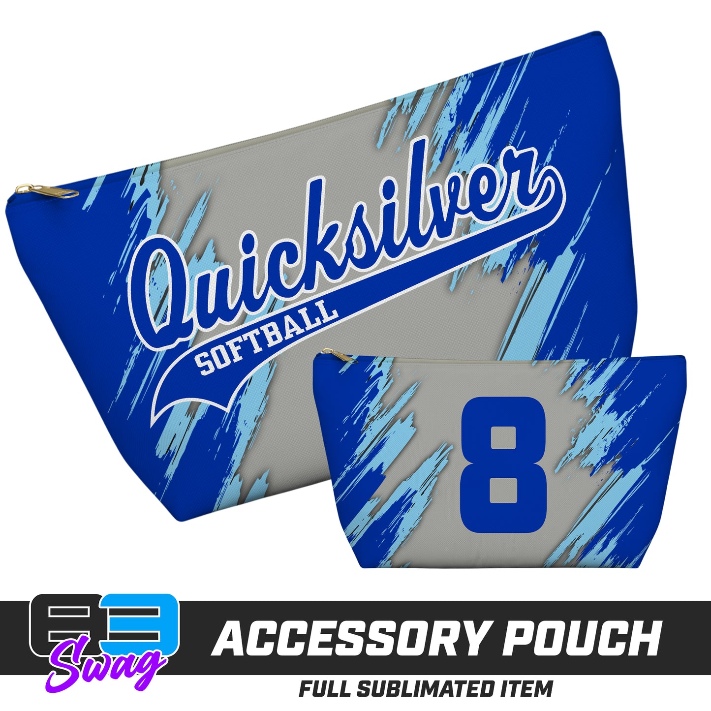 7"x12" Accessory Pouch w T-bottom - Quicksilver Softball