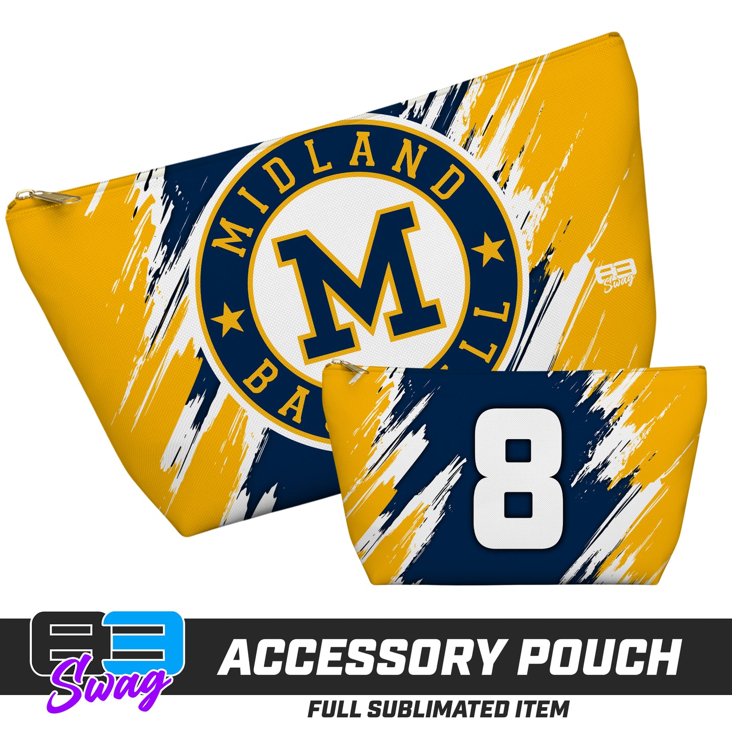 7"x12" Accessory Pouch w T-bottom - Midland Baseball