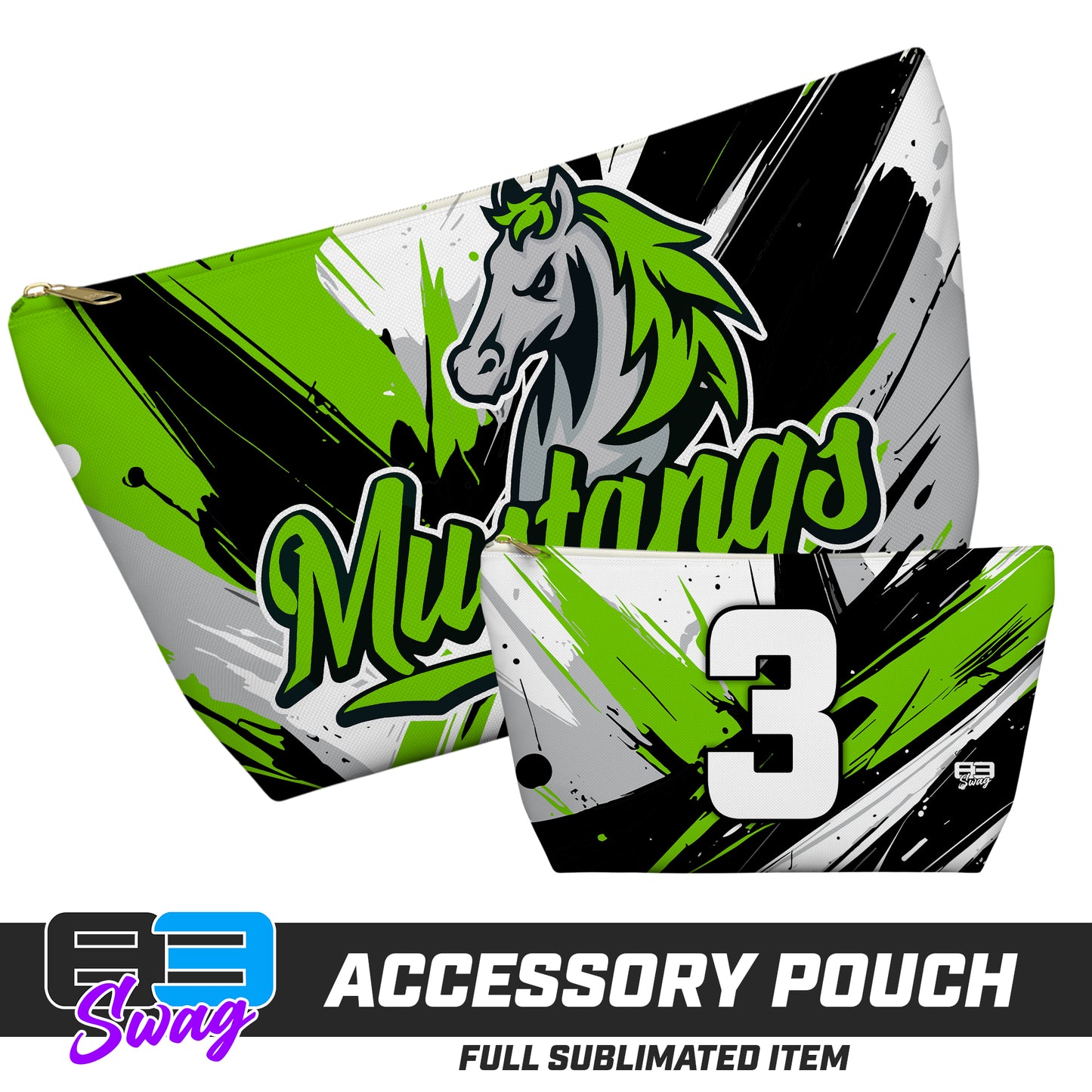 7"x12" Accessory Pouch w T-bottom - Mustangs
